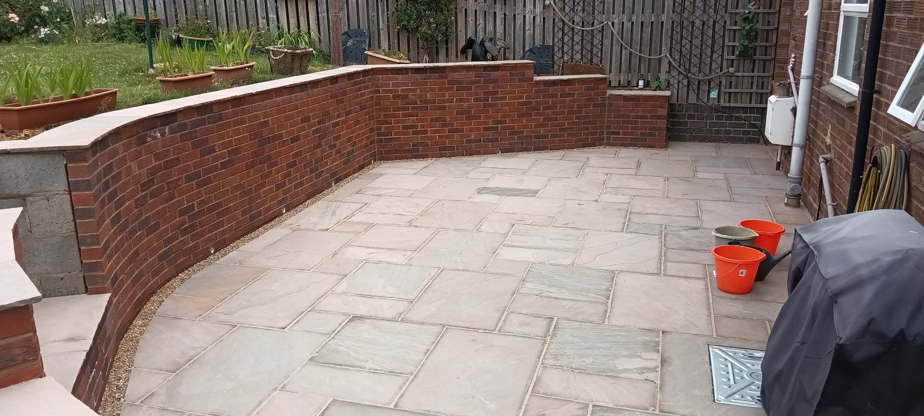 Completed brickwork and paving project